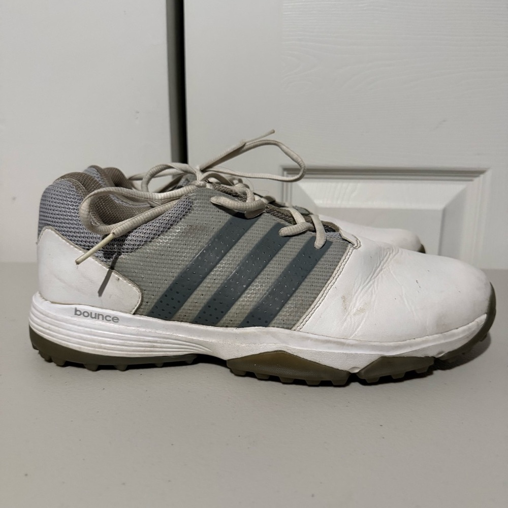 Adidas Bounce Mens Golf Shoes Size 10.5 Color White Gray Spikeless EVN 791001